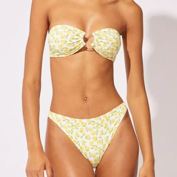 New Solid & Striped The Tati High Waisted Lemon Print Swim Bikini Bottoms NWT XL - Picture 1 of 8